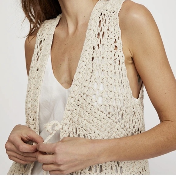 Free people Boho  crochet knit maxi vest - Picture 4 of 11